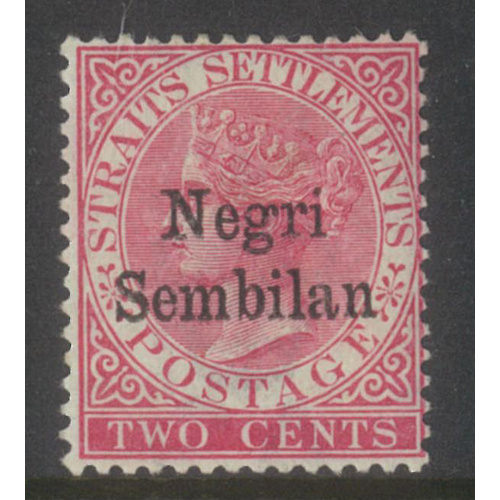 Malaysia Negri Sembilan 1891 Ovpt on Straits Settlements 2c Stamp SG1 MLH #4-14