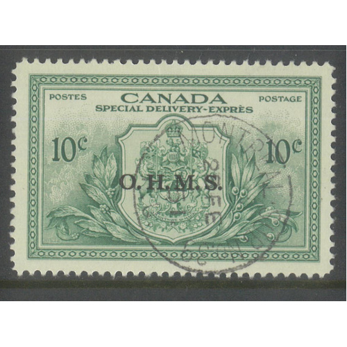 Canada 1950 10c Stamp Special Delivery with O.H.M.S. overprint SG OS20 VFU #4-14
