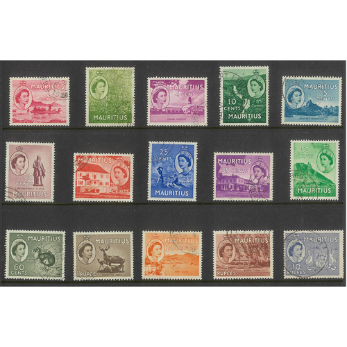 Mauritius 1953-58 QEII Pictorial Set/15 Stamps SG293/306 Very Fine Used #4-15
