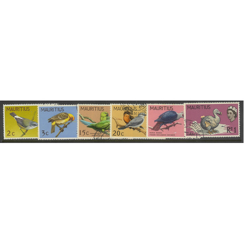 Mauritius 1968 Birds New Watermark Set/6 Stamps SG370/75 Fine Used #4-15