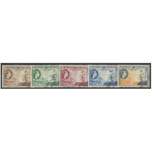 Northern Rhodesia 1953 Rhodes Anniversary Set/5 Stamps SG54/58 Fine Used #4-15