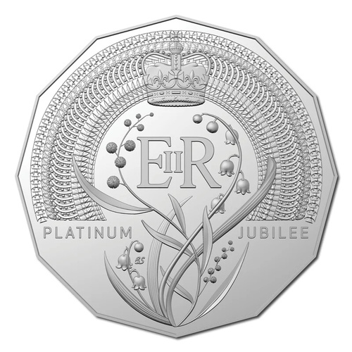 Australia 2022 Platinum Jubilee of Queen Elizabeth II 50c UNC Coin in Card