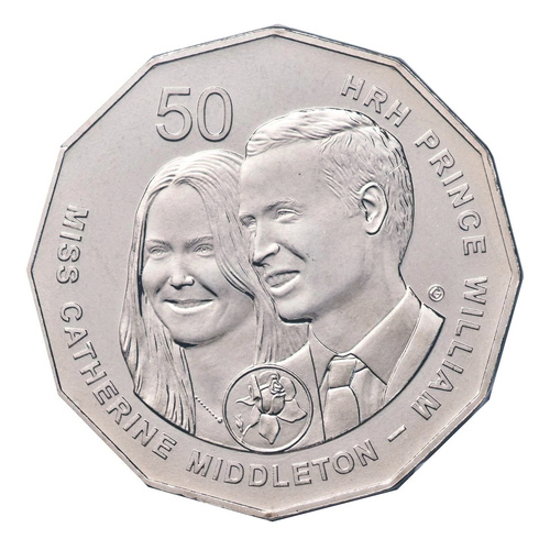 Australia 2011 Royal Wedding of Prince William & Middleton 50c UNC Coin in Card