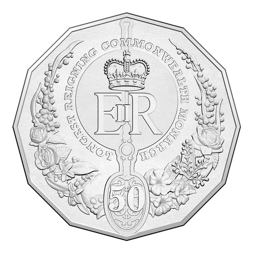 Australia 2015 Longest Reigning Monarch QEII 50c UNC Coin in Card