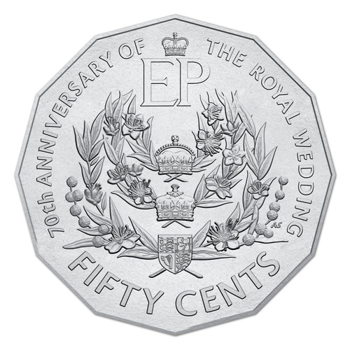 Australia 2017 Royal 70th Wedding Anniversary 50c UNC Coin in Card