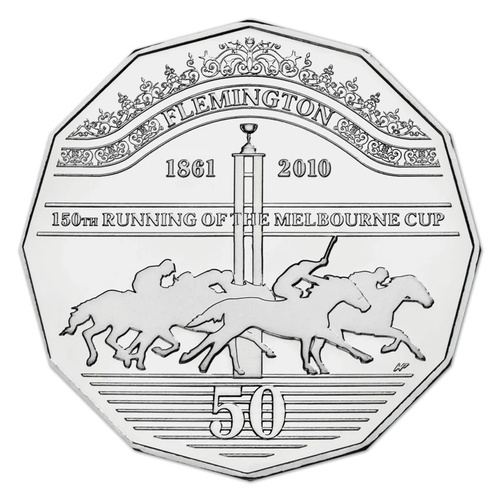 Australia 2010 Melbourne Cup 150th Anniversary 50c UNC Coin in Card