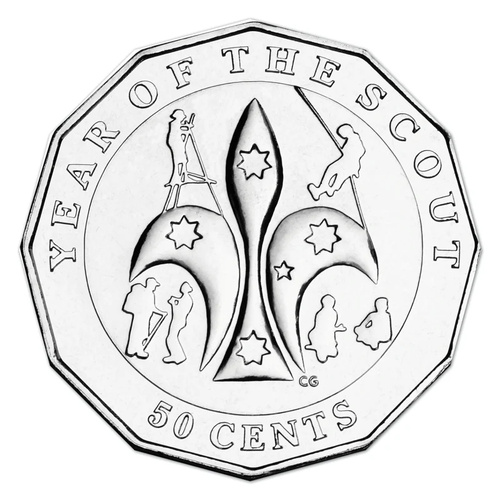 Australia 2008 Centenary of Scouts 50c UNC Coin in Card