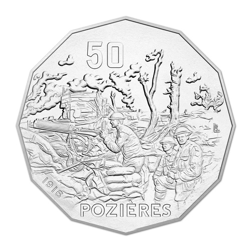 Australia 2016 The Battle of Pozieres 50c UNC Coin in Card