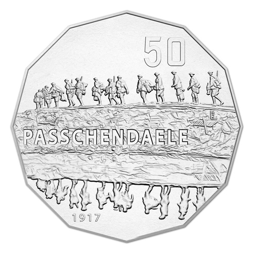 Australia 2017 The Battle of Passchendaele 50c UNC Coin in Card