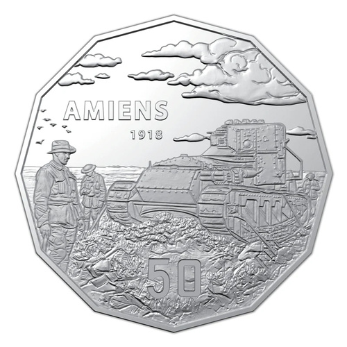 Australia 2018 The Battle of Amiens 50c UNC Coin in Card