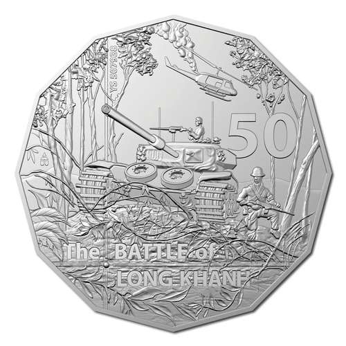 Australia 2021 The Battle of Long Khanh 50th Anniv Operartion Overlord 50c UNC Coin in Card