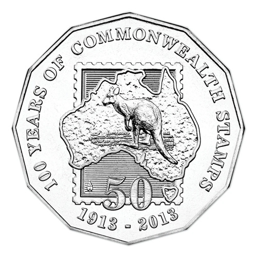 Australia 2013 100 Years of Commonwealth Stamps 50c UNC Coin in Card