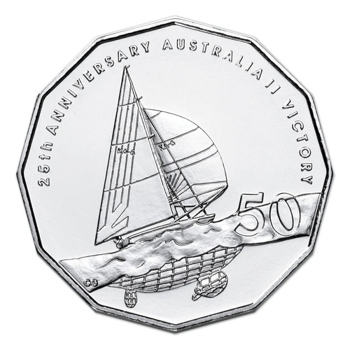 Australia 2008 America's Cup Victory 25th Anniversary 50c UNC Coin in Card