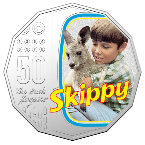 Australia 2020 Skippy The Bush Kangaroo 50c Coloured UNC Coin in Card