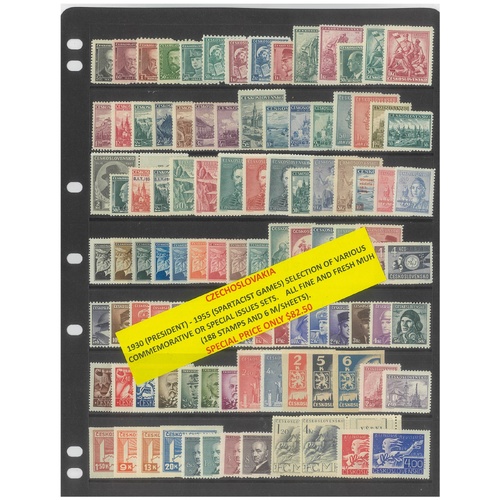 Czechoslovakia 1930-55 Selection of Commemorative Sets 188 Stamps & 6 Mini Sheets MUH #435