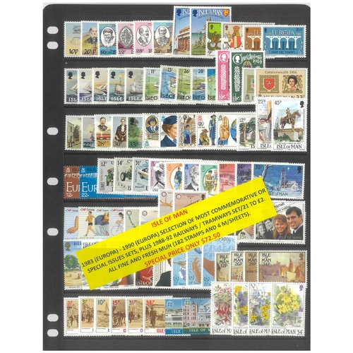 Isle of Man 1983-90 Selection of Commemorative Sets 182 Stamps & 4 Mini Sheets MUH #256