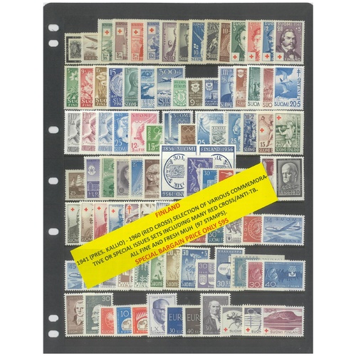 Finland 1941-60 Selection of Various Commemorative Sets 97 Stamps MUH #279
