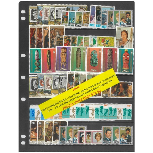 Niue 1980-82 Selection of 14 Complete Sets 91 Stamps & 31 Mini Sheets MUH #265