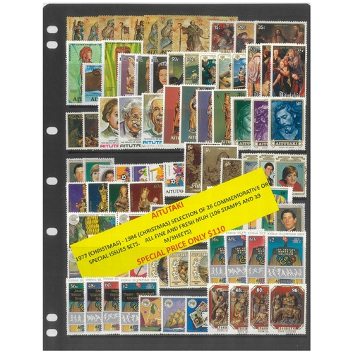 Aitutaki 1977-84 Selection of 26 Commemorative Sets 106 Stamps & 39 Mini Sheets MUH #437