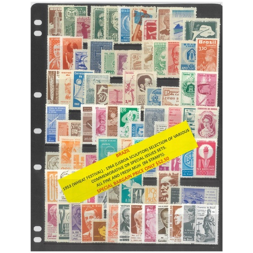 Brazil 1953-64 Selection of Various Commemorative Sets 86 Stamps MUH #251
