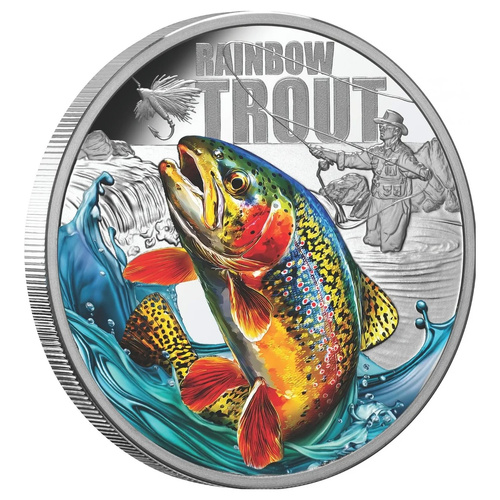 Niue 2027 $1 Rainbow Trout Coloured 1oz Silver Proof Coin