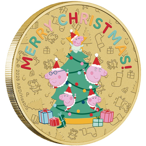 Tuvalu 2026 $1 Peppa Pig - Merry Christmas Collector Coin In Card