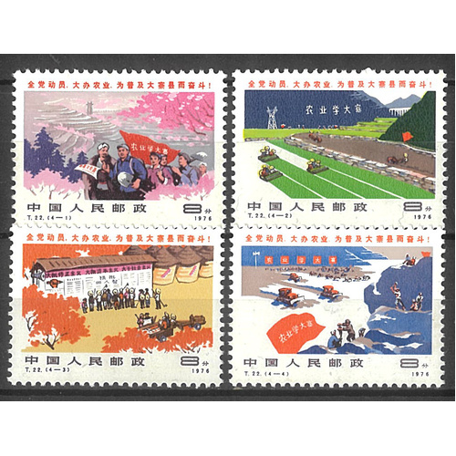 China 1977 Building Communities T22 Set/4 Stamps Scott 1329/32 MUH