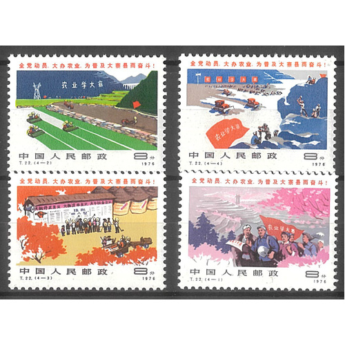 China 1977 Communities Building T22 Set/4 Stamps Scott 1329/32 MUH