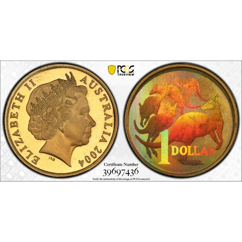 Australia 2004 Holographic Kangaroo $1 Proof Coin PCGS PR66DCAM