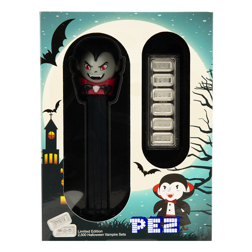 2026 Pamp Pez Gift Set Dispenser Vampire Cast Bar 6 x 5g Silver Bar