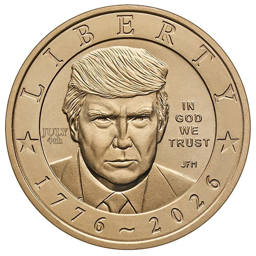 USA 2026 President Donald J. Trump $1 UNC Coin with Privy Mark "July 4th"