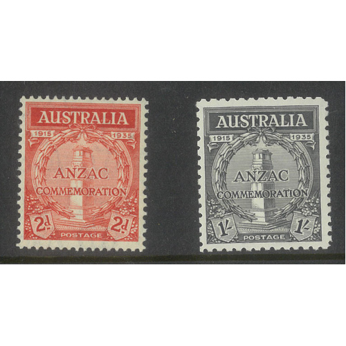 Australia 1935 ANZAC Set of 2 Stamps SG154/55 Mint Unhinged