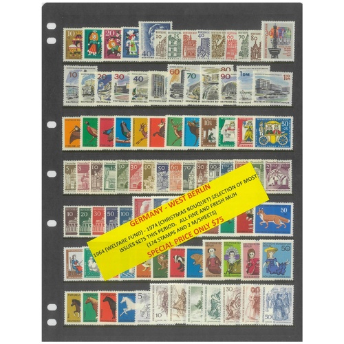Germany West Berlin 1964-74 Selection of Most Issues 174 Stamps & 2 Mini Sheets MUH #461