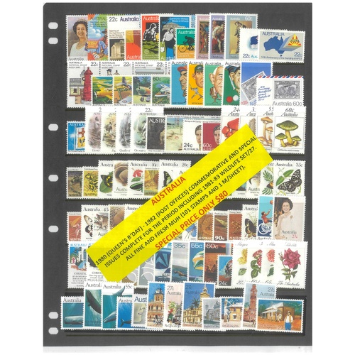 Australia 1980-82 Commemorative Sets Complete 101 Stamps & 1 Mini Sheet MUH #268