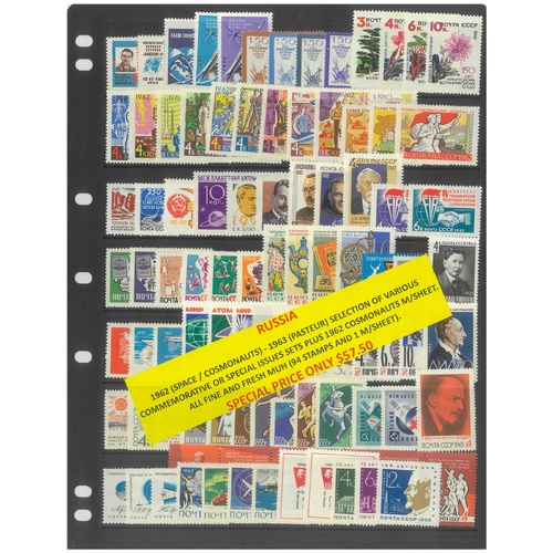 Russia 1962-63 Selection of Various Commemorative Sets 94 Stamps & 1 Mini Sheet MUH #436