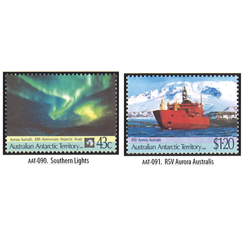 AAT STAMPS 1991 30TH ANNIVERSARY ANTARCTIC TREATY SET OF 2