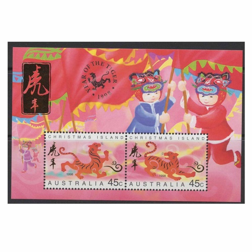 Christmas Island Stamps 1998 Year of the Tiger Mini Sheet