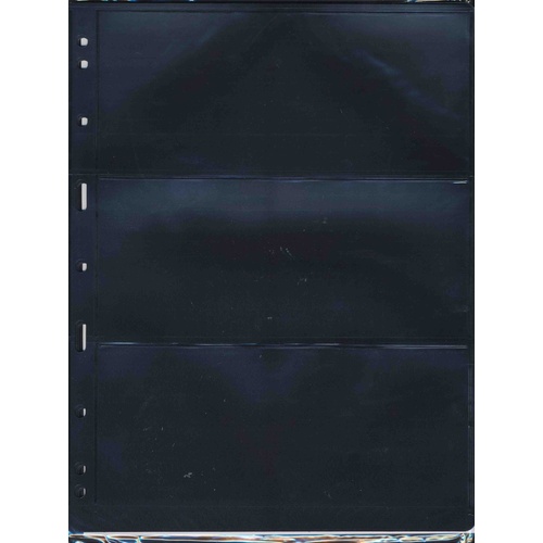Lighthouse Vario Black Sheet for Stamp Storage 3 Divisions PVC Free Pack of 5