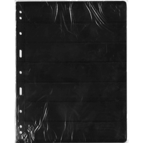 Lighthouse Vario Black Sheet for Stamp Storage 7 Divisions PVC Free Pack of 5