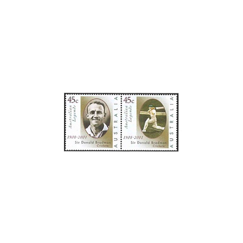 Australia 2001 (469) Donald Bradman Memorial Issue MUH SG 2077/78