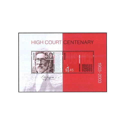 Australia 2003 (521) Centenary High Court Mini Sheet MUH SG MS2325