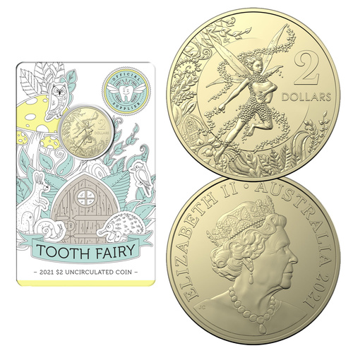 Australia 2021 Tooth Fairy $2 Dollars UNC Coin AlBr Carded 