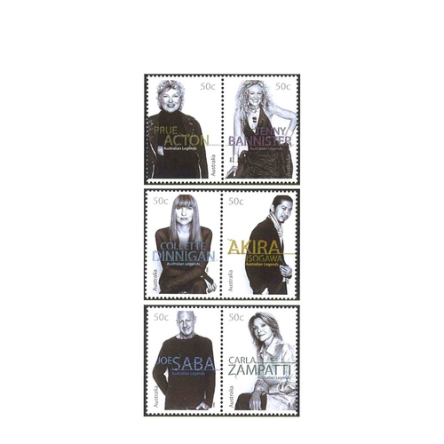 Australia 2005 (550) Australian Legends Fashion Designers SG 2467/72