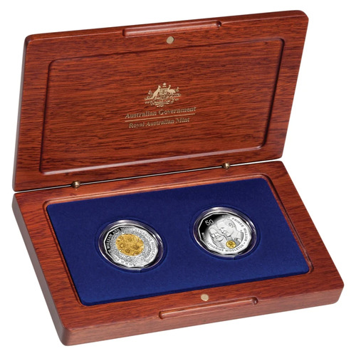Australia 2011 50c Royal Wedding Gold Plated 2 Coin Set