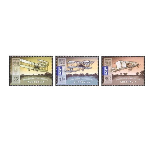 Australia 2010 (702) Centenary of Powered Flight Set of 3 MUH SG 3355/57