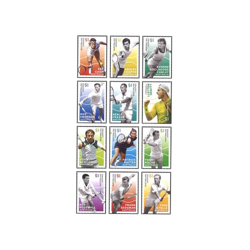 Australia 2016 (932) Australian Legends Singles Tennis Set of 12 MUH SG 4498/509