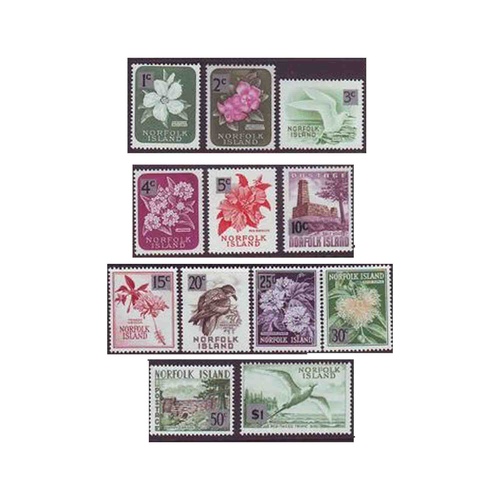 1966 (SG60/71) Norfolk Island Decimal Currency Set of 12 MUH