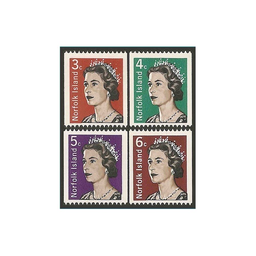 1968 (SG93/5a) Norfolk Island Coil Stamps QEII Set of 4 MUH