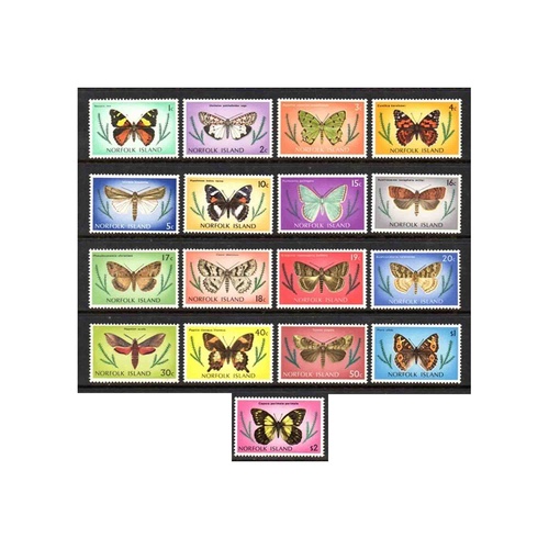 1976-77 (SG179/95) Norfolk Island Butterflies & Moths