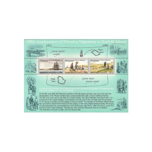 1981 (SG ms261) Norfolk Isl. 125th Pitcairn Migration Mini Sheet